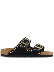 Arizona Rivet Black Suede Studded Sandals