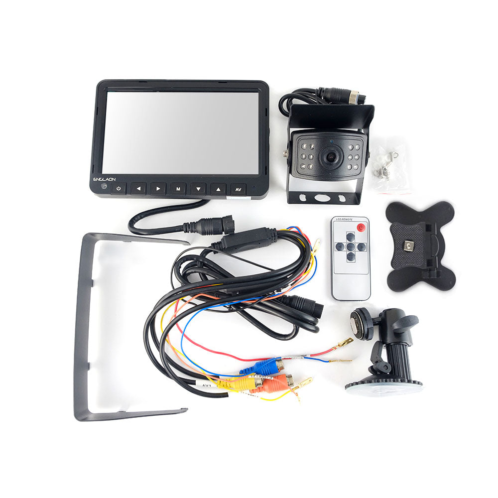 12V-36V 7" AHD Wired Monitor DVR Reverse Camera Cable 15M