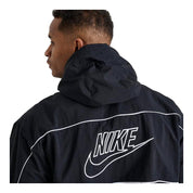 Men's Nike Club Hooded Jacket - Black/White/White