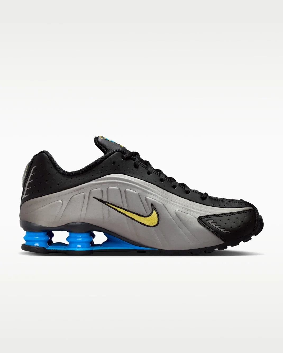 Nike Shox R4 "Brazil" IO8134-001 Men's Black Metallic Pewter Soccer Shoes MEW778