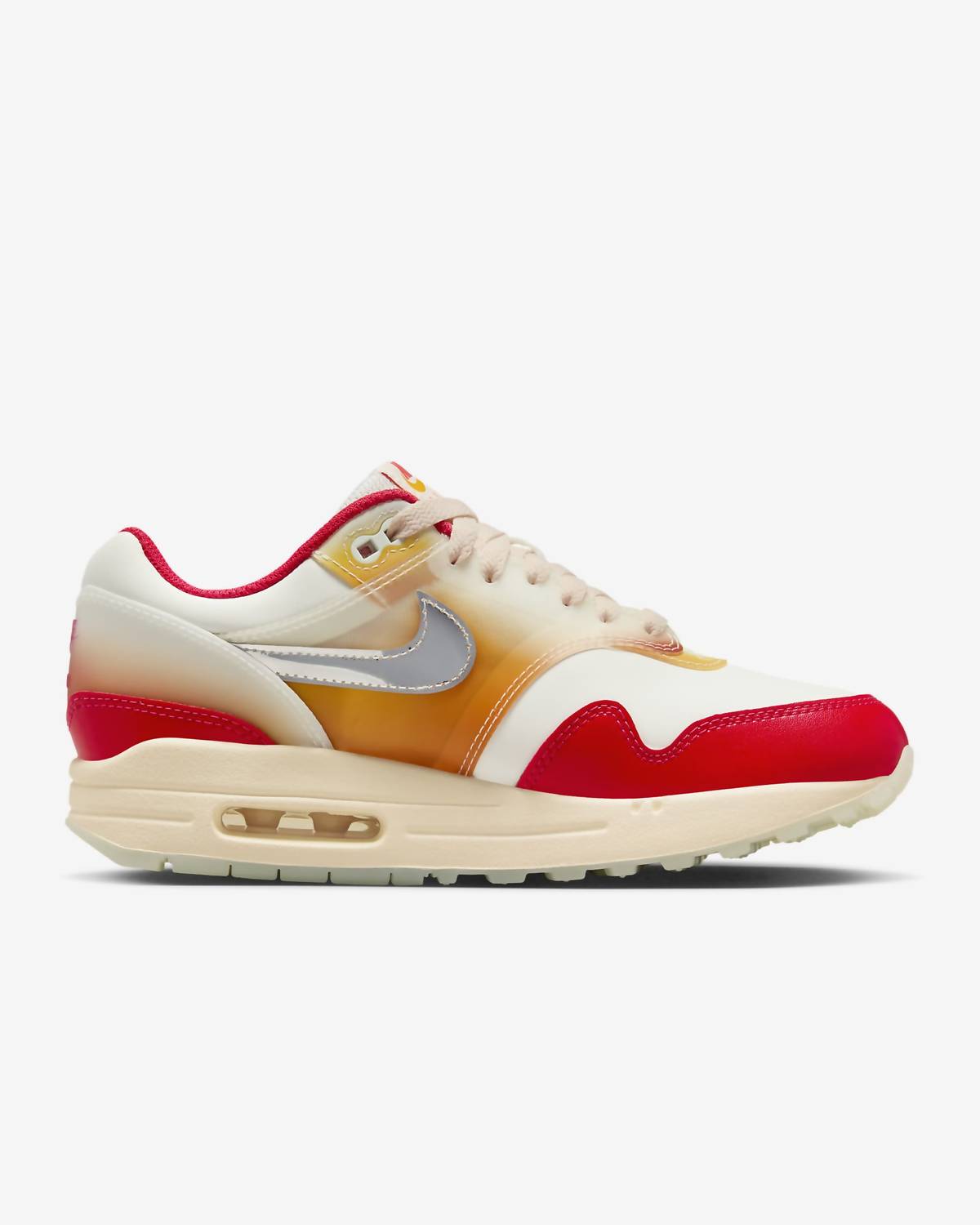 Women's Air Max 1 '87 Premium Sneakers In Sail/siren Red/sundial/metallic Silver