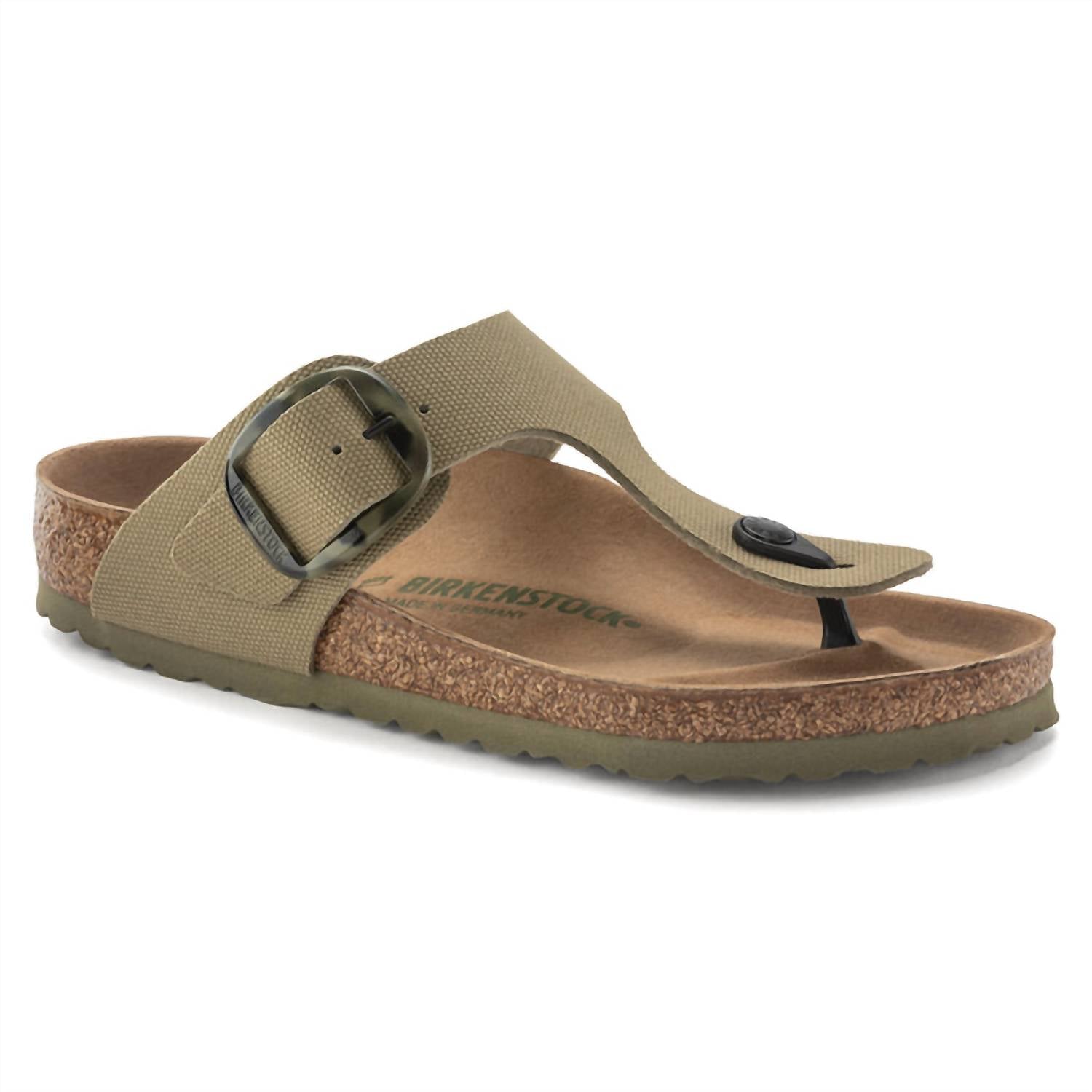 Women's Gizeh Big Buckle Textile Sandals In Khaki