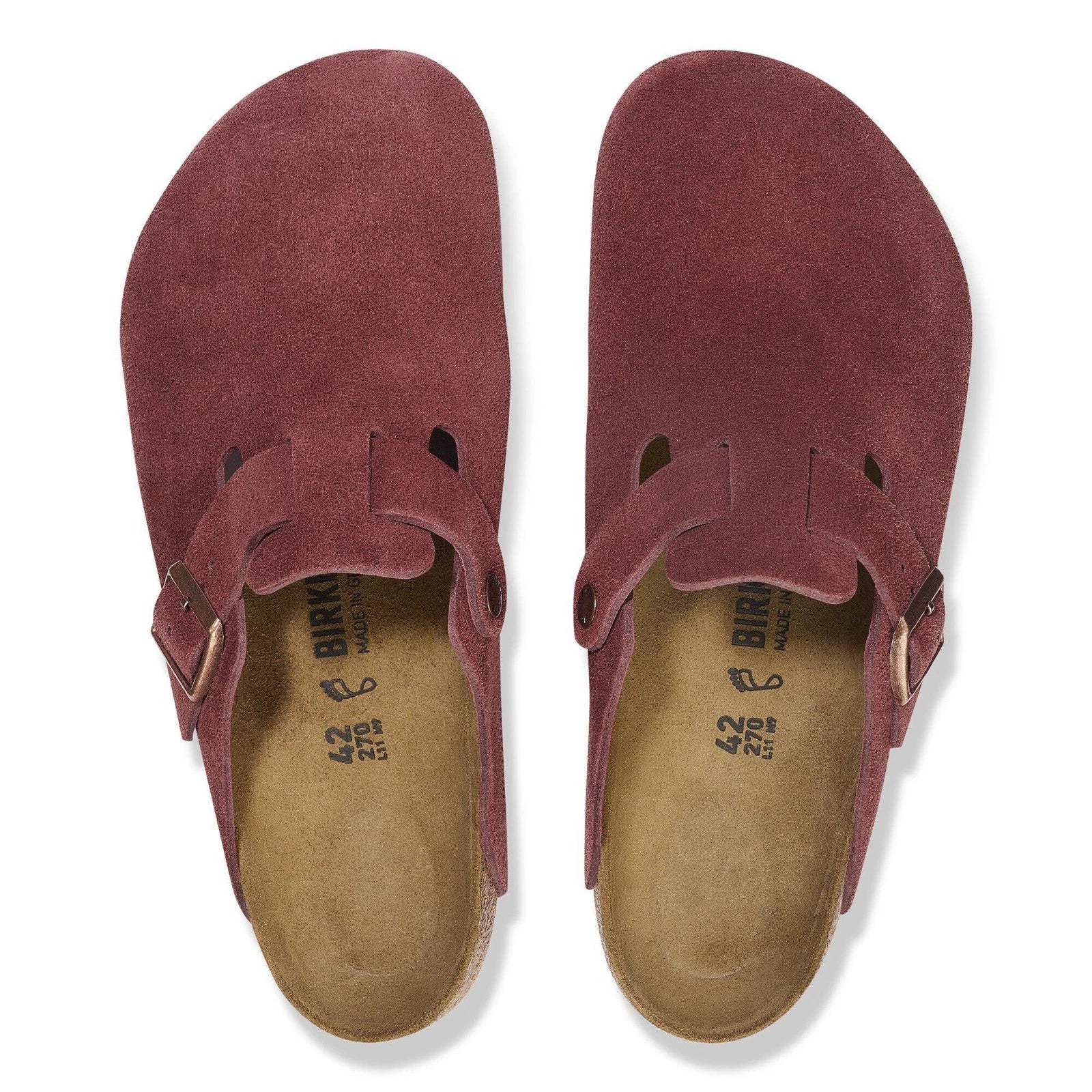 Women's Birkenstock Boston Clogs Zinfandel Suede Casual Shoes VER1409