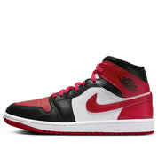 Women's Nike Air Jordan 1 Mid "Bred Toe" BQ6472-079 Red Black Lifestyle Shoes