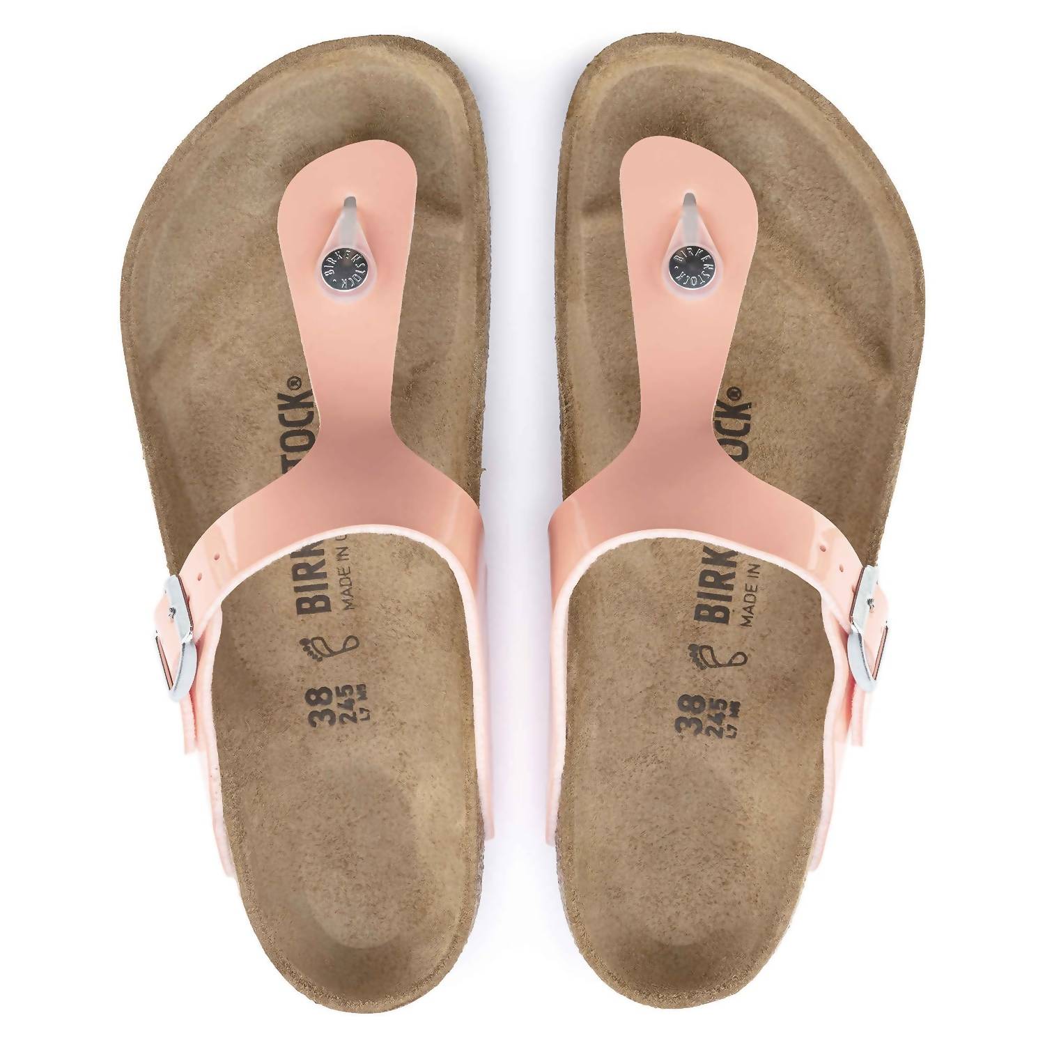 Women's Gizeh Patent Sandals In Peach