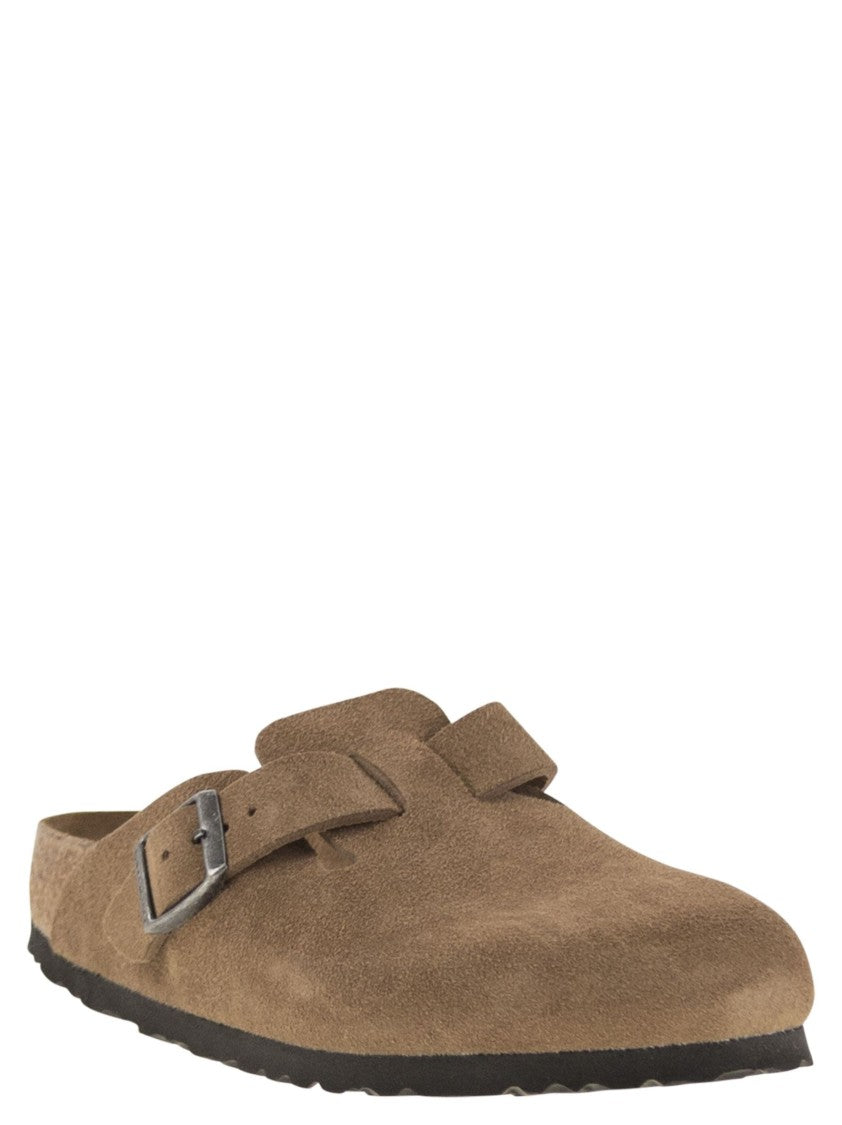 Classic Suede Sabot with Adjustable Buckle