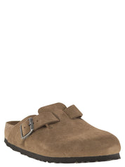 Classic Suede Sabot with Adjustable Buckle