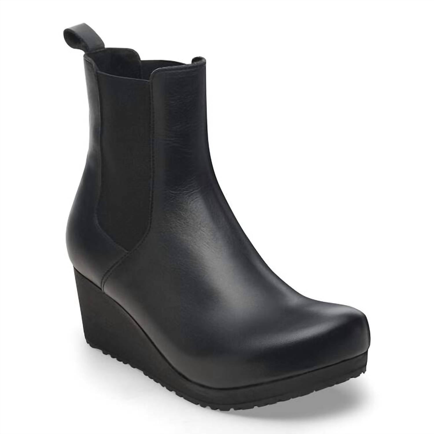 Women's Ebba Cork Wedge Boot In Black/black