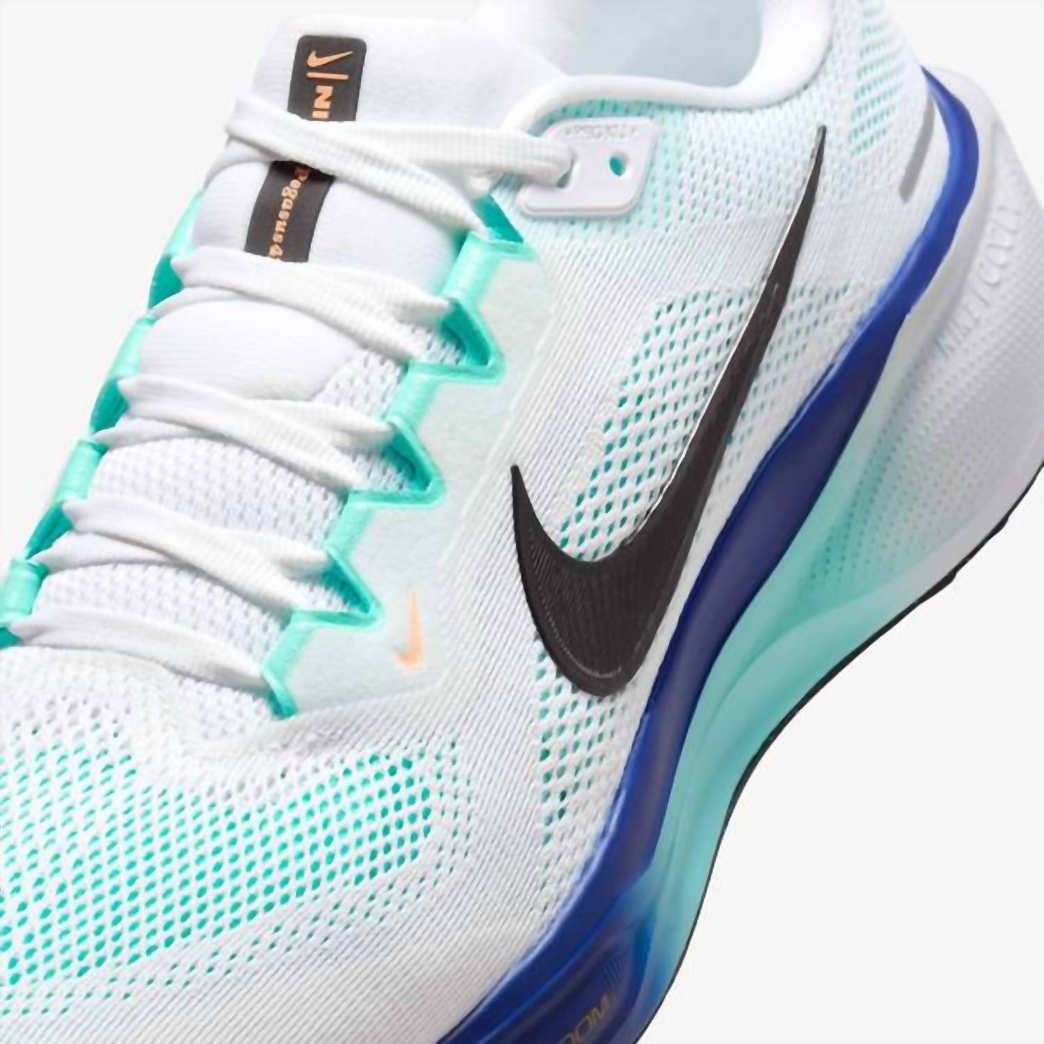 Men's Air Zoom Pegasus Road Running Shoes In White/black-Hyper Turq-Concord