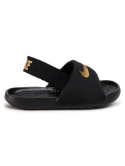 Toddler Nike Kawa BV1094-003 Black Metallic Gold Soft Strap Slides Sandals