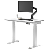 Desky Dual Mini Sit Stand Desk 900x500 White Desktop and White Frame
