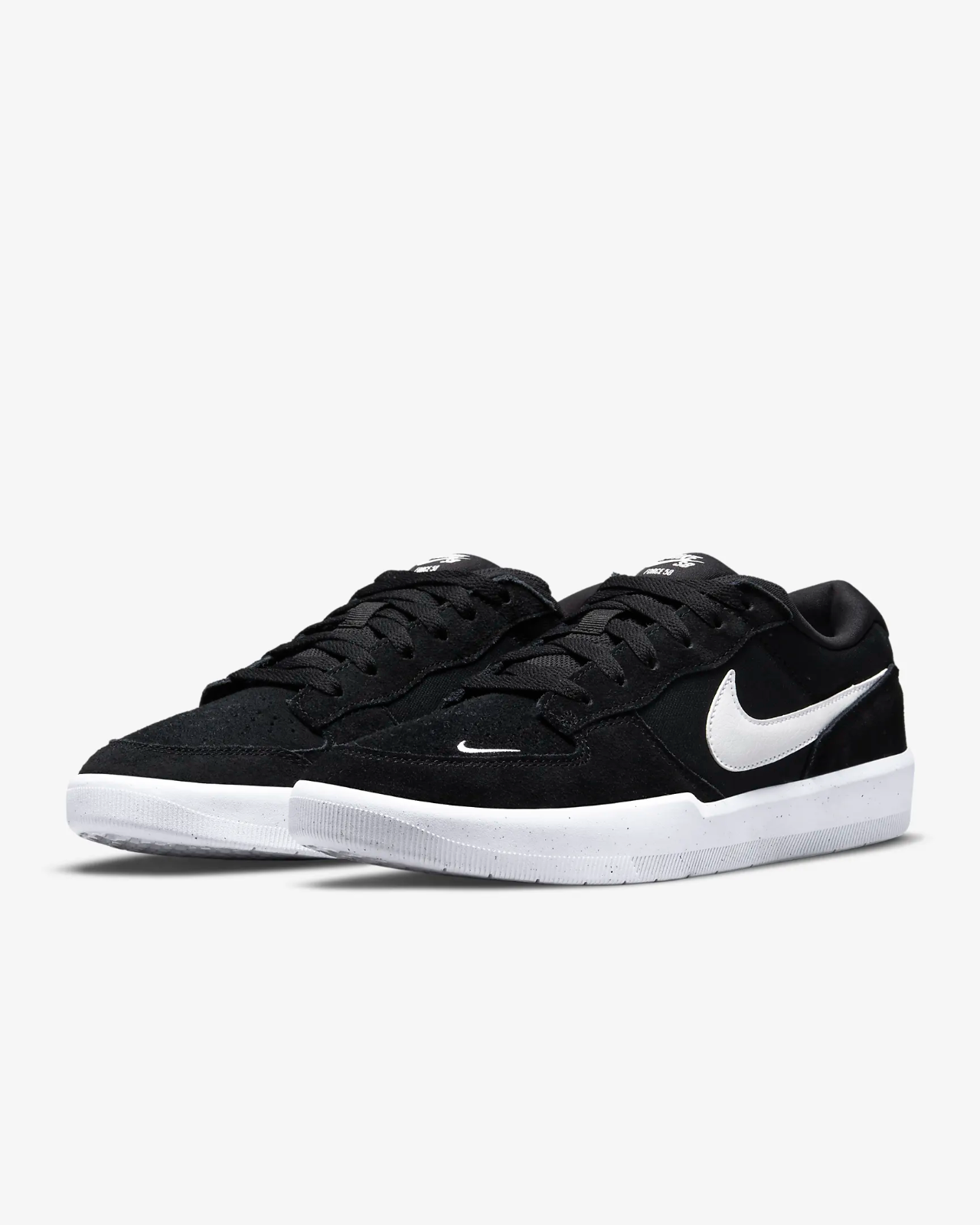 Men's Nike SB Force 58 CZ2959-001 Skateboard Shoes Black White Suede Low Top