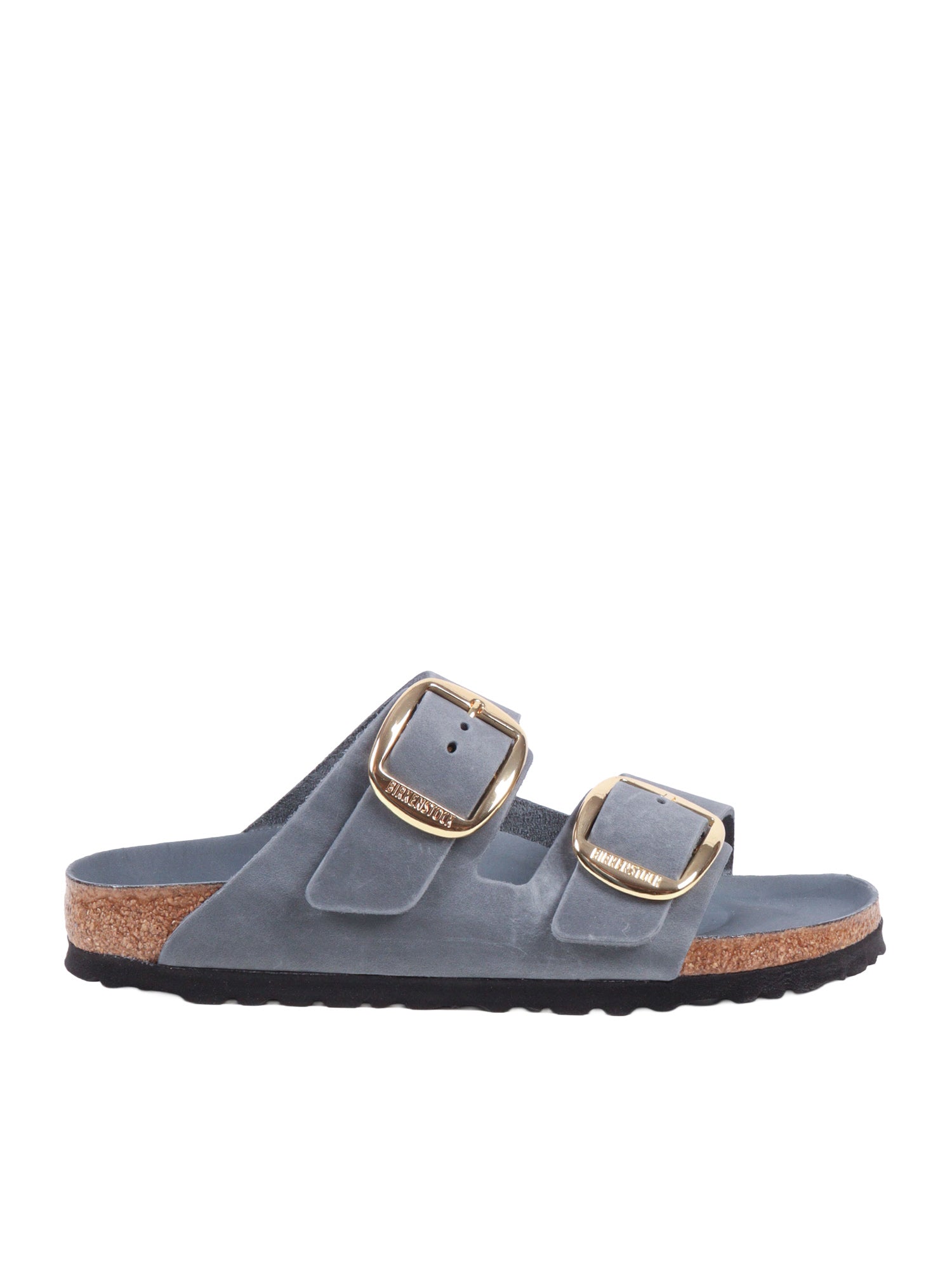Grey Arizona Oiled Leather Slide Sandal