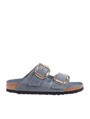 Grey Arizona Oiled Leather Slide Sandal