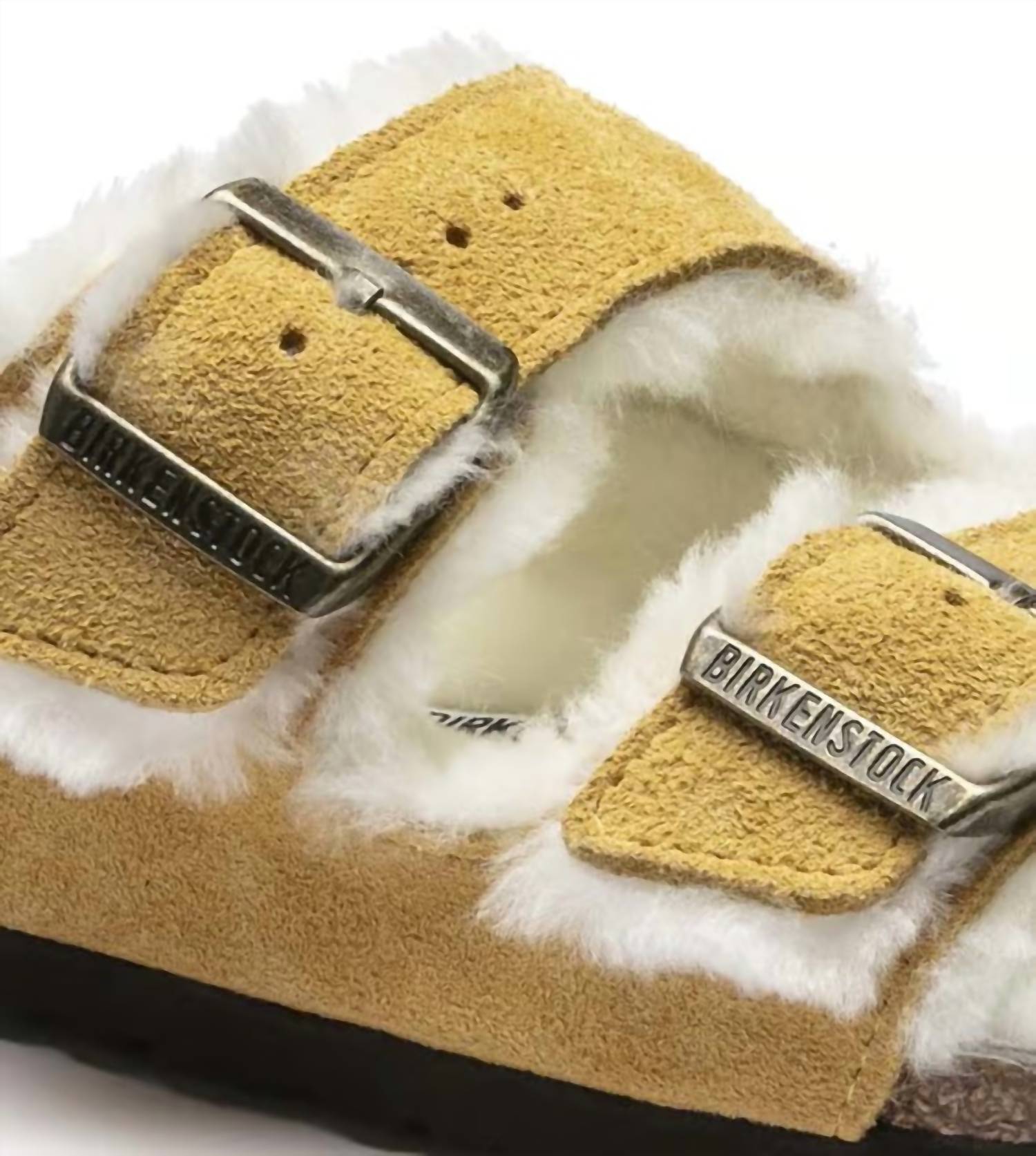 Women's Arizona Shearling Sandal In Ochre/beige