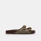 Coach Outlet Two Band Buckle Sandal In Signature Jacquard