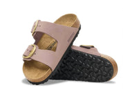 Unisex Arizona Big Buckle Nubuck Leather Sandals - Narrow In Faded Purple