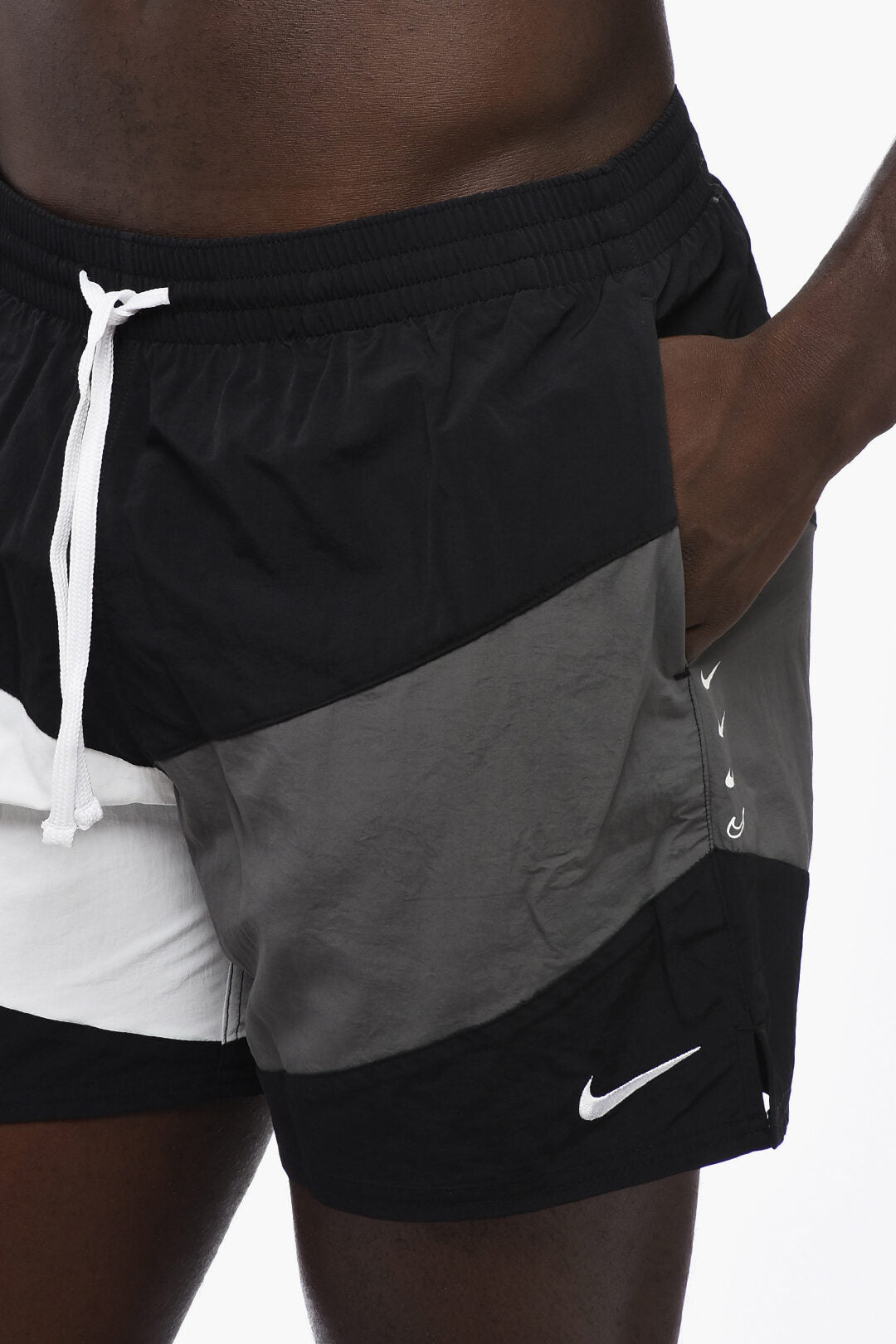 Boxer Swim Trunks Color Block with 2 Pockets