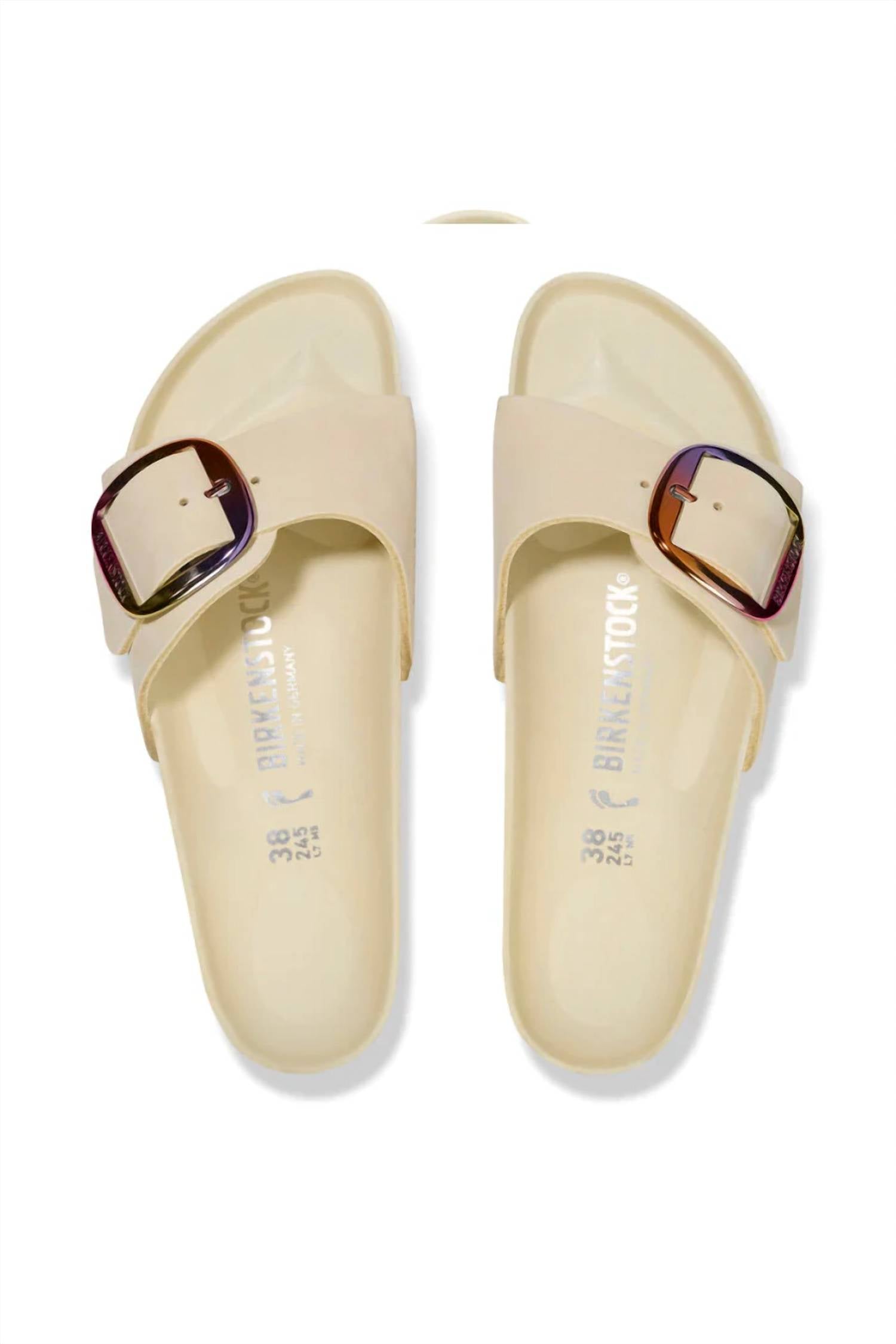 Women's Madrid Big Buckle Narrow Sandal In Ecru