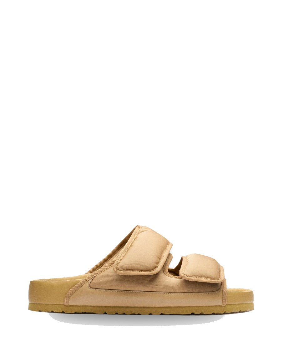 Double Adjustable Strap Open Sandal In Beige