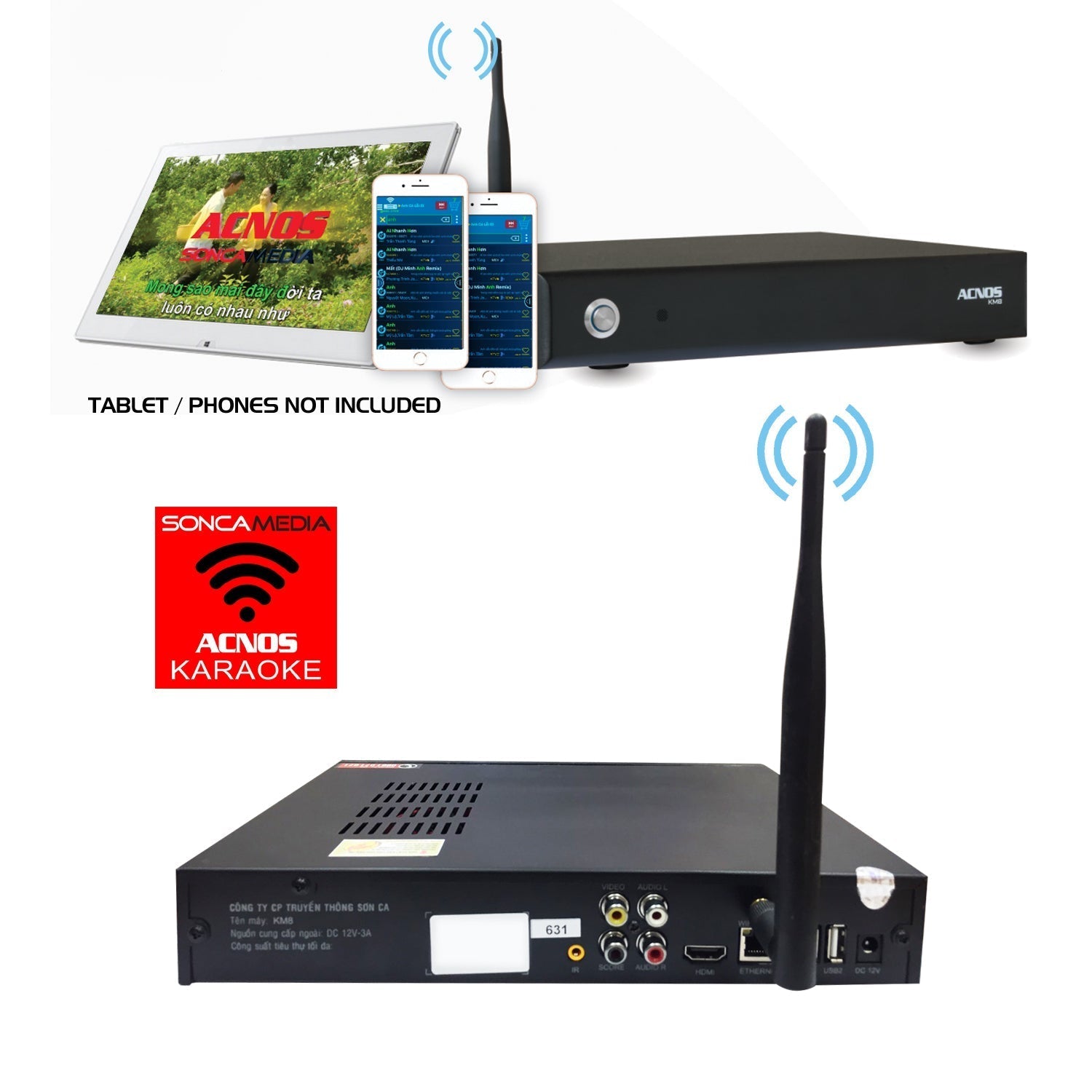 ACNOS KM-8 Vietnamese Karaoke 2TB Hard Drive System with 43,000 Songs, WIFI & YouTube