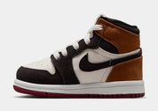 Air Jordan 1 Retro High OG Toddler's Love Letter Shadow Brown/Shadow Brown-Soft Pearl-Light British Tan-Team Red FD1413-201