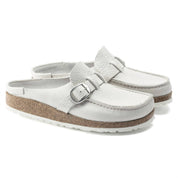 Women's Buckley Clog Shoes In Natural Leather White