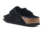 Women's Arizona Two Buckle Shearling Suede Sandals - Narrow In Black