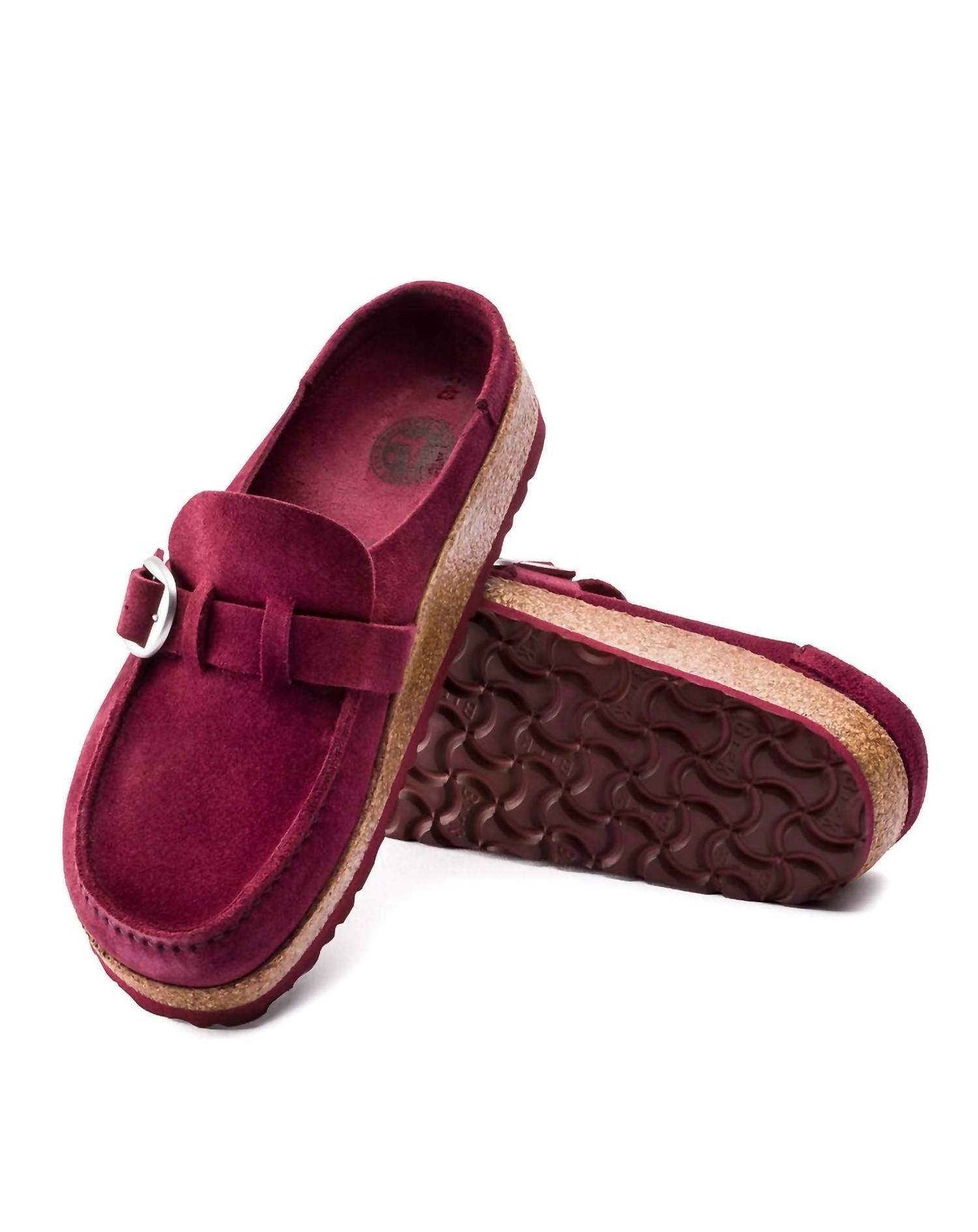 Women'S Buckley Suede Leather Sandal in Maroon