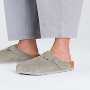 Unisex Boston Clogs In Corduroy Stone Coin