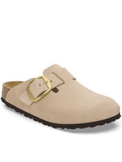 Boston Big Buckle Nubuck Leather Clogs