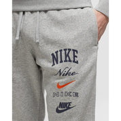 Men's Nike Club Fleece Cuffed Pant Dark Grey Heather/Safety Orange FN2643-063