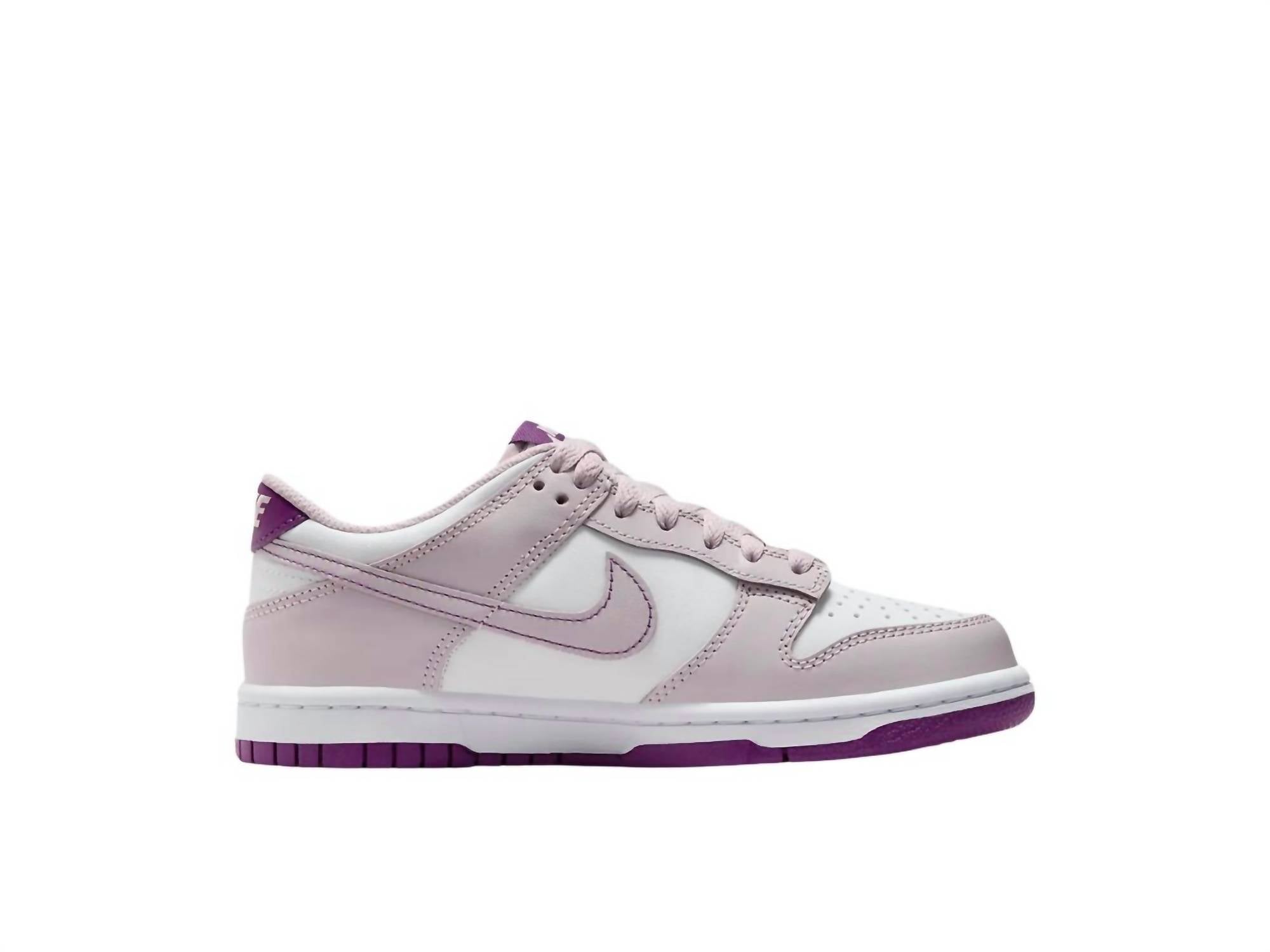 Kids Dunk Low Shoes In White/viotech-Platinum Violet