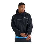 Men's Nike Club Hooded Jacket - Black/White/White