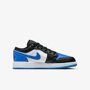 Nike Air Jordan 1 Low 553560-140 Sneakers Kids Black Leather Lifestyle Shoes