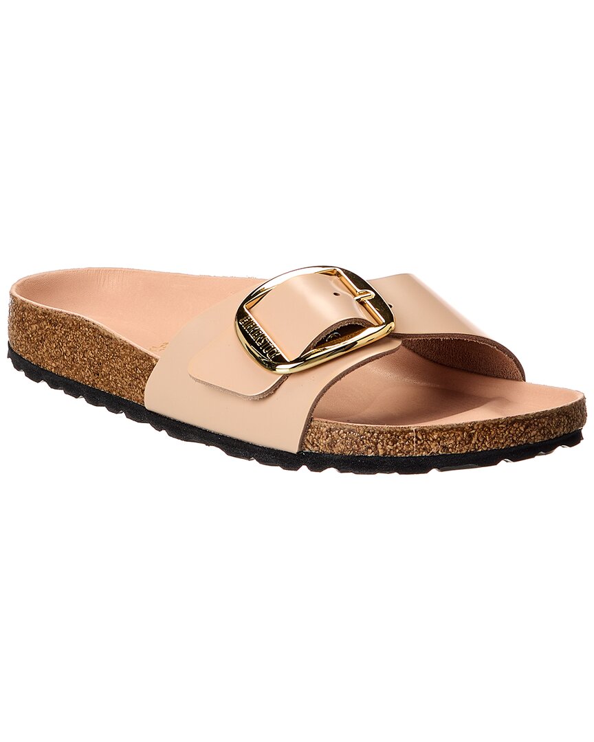Birkenstock Madrid Narrow Big Buckle Natural Paten Patent Sandal