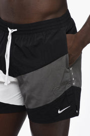 Boxer Swim Trunks Color Block with 2 Pockets