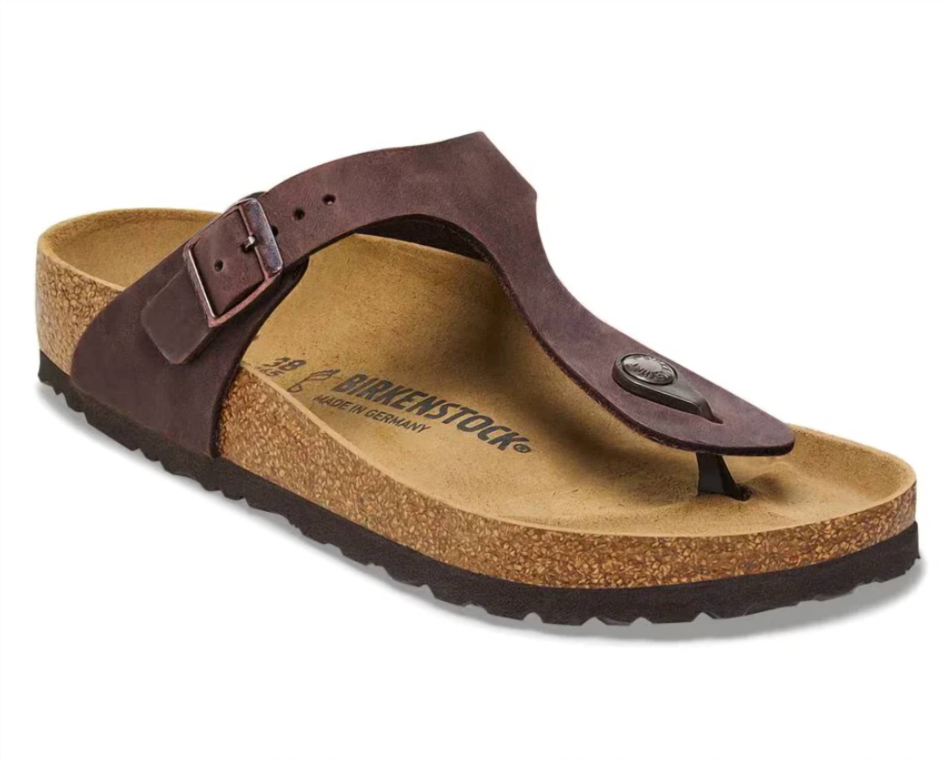 Unisex Gizeh Oiled Leather Sandals In Habana