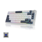 Royal Kludge RKH81 Tri Model RGB Hot Swap Mechanical Keyboard (White with Blue Switch)