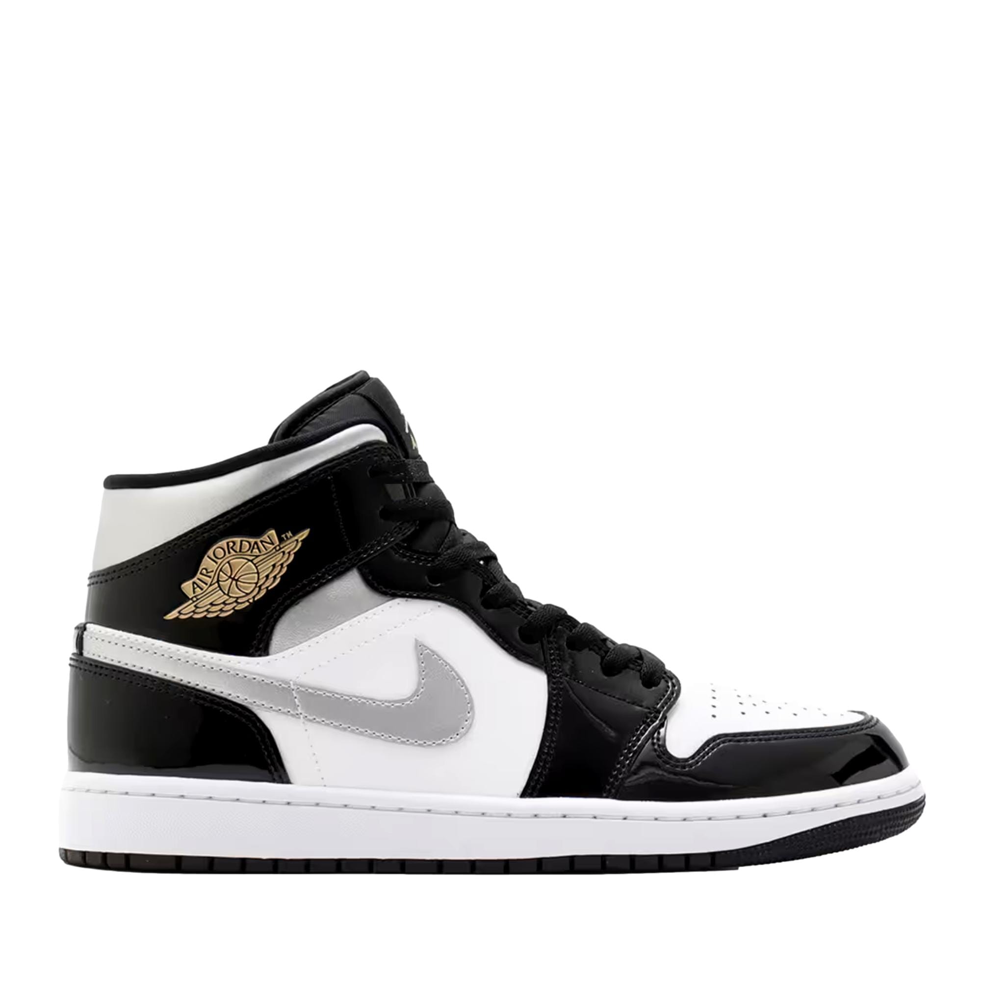 Men's Nike Air Jordan 1 Mid SE Black / Metallic Silver - White HV0789-010
