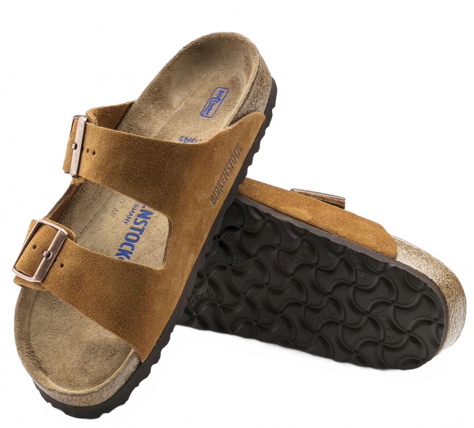 Women's Arizona Narrow Sandal In Taupe Suede Shimmering