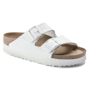 Women's Birkenstock Arizona 1018581 Slide Sandals White Grooved Platform NR9231