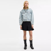 Coach Outlet Denim Jacket With Corduroy Collar In Organic Cotton