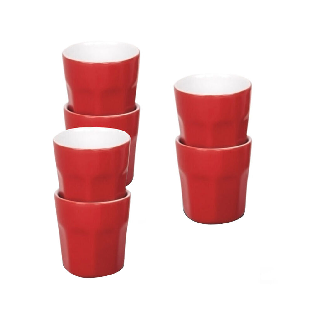 6pc Pezzetti Stove Top Espresso Coffee Cafetiere Set w/ 6 100mL Cups Red