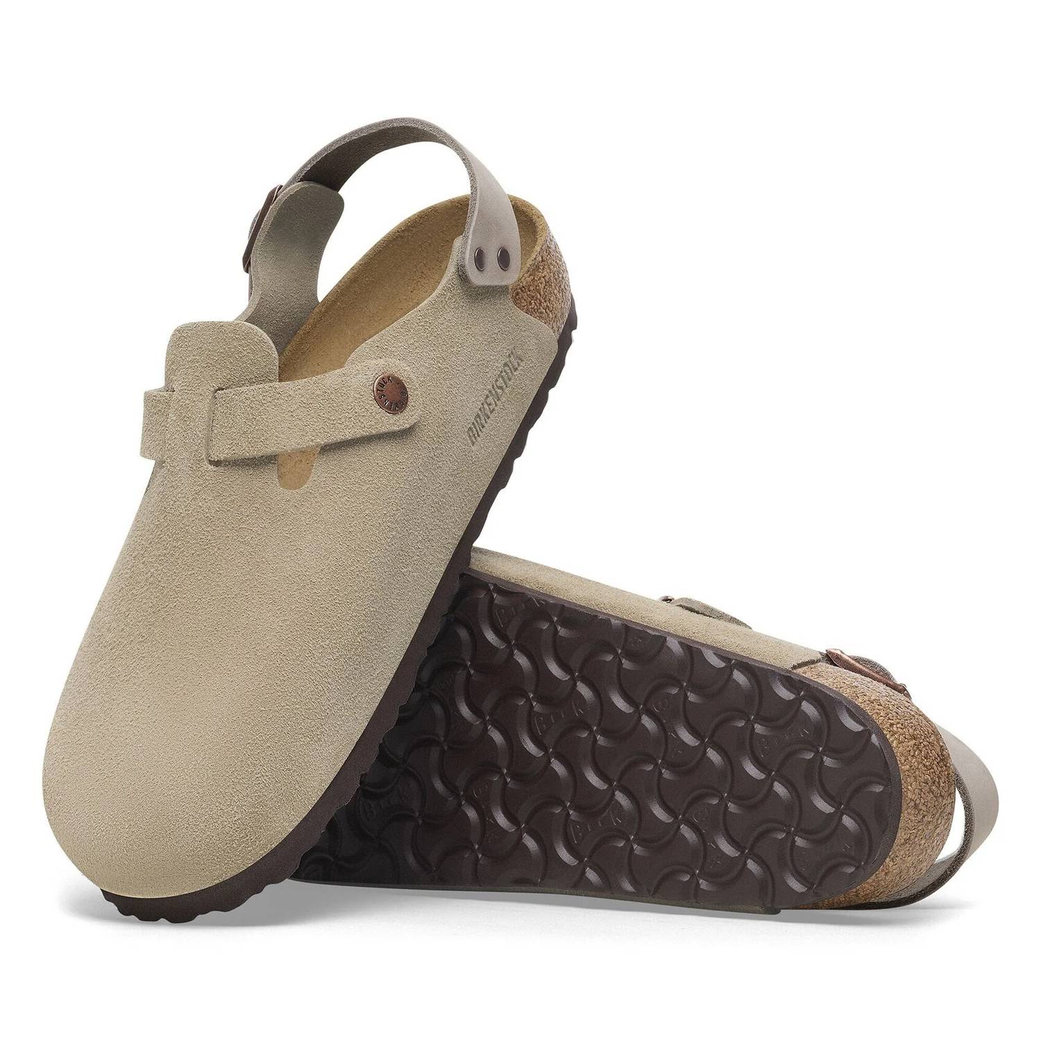 Women's Tokio Suede Leather Clogs In Taupe