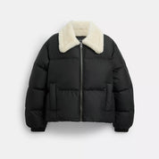 Coach Outlet Puffer With Shearling Collar