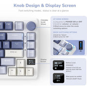Royal Kludge RK-M75 Ocean Blue Tri Mode Mechanical Keyboard - Brown Switch