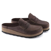Men's Naples Natural Leather Oiled Clogs - Regular Fit In Habana