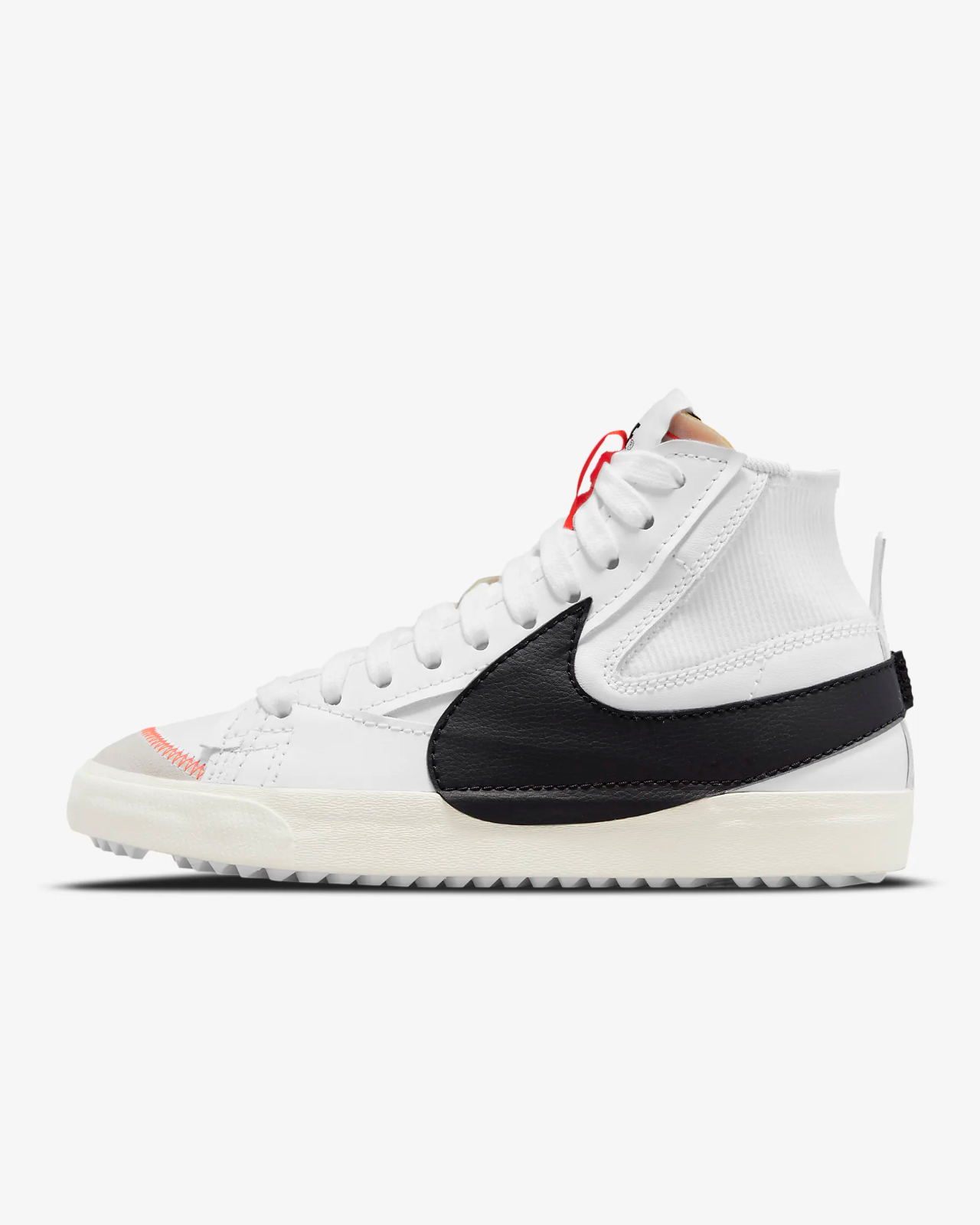 Men's Nike Blazer Mid '77 Jumbo DD3111-100 Sneakers White Black Leather Lace Up