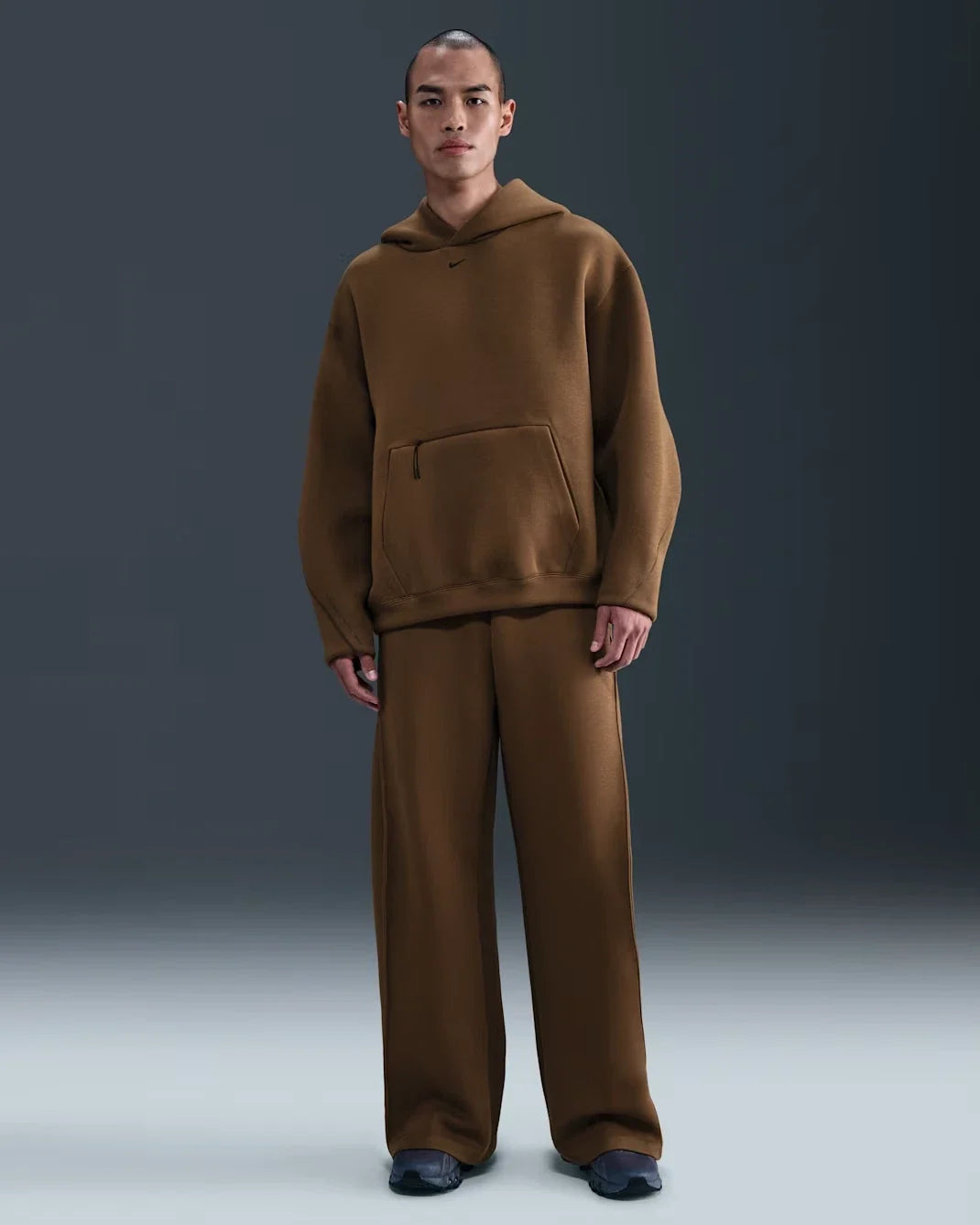 Nike Tech Fleece Hoodie Mens Mosswood Brown Kangaroo Pocket Pullover JAX1059